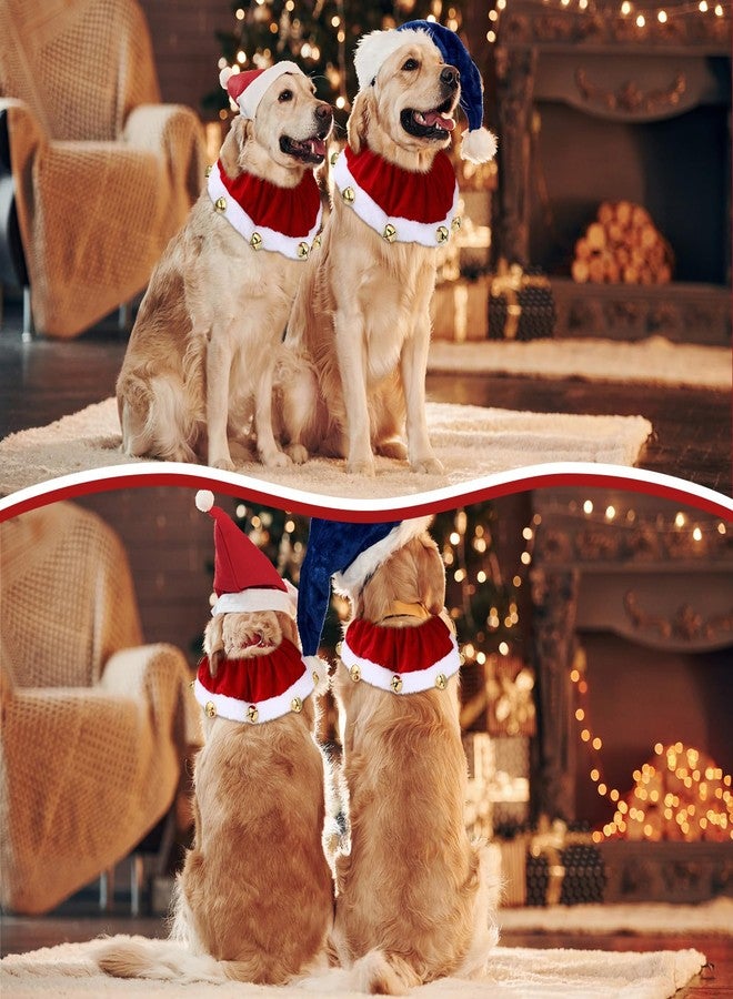 Bulyoou 3 Pcs Christmas Jingle Bell Dog/Cat Collars Buckle Festive Christmas/Holiday Plush Neckwear for Xmas Dog Cat Outfit Pet Stretchable Scrunchy Costume Accessory Soft Collar with Bell(Large) - Image 5